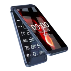 老人專用 雙螢幕 經典翻蓋手機, 藍色, 1GB
