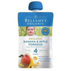 Bellamy's Organic 벨라미스 바나나 애플 포리지, 4개, 120g