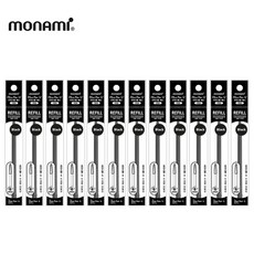 모나미 프러스펜S 리필형 수성펜/리필심/클립타입, 리필심-블랙(12개입)