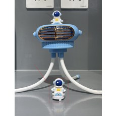 新款八爪魚小風扇嬰兒車玩具風扇三檔風力氛圍燈無葉靜音風扇廠家, 1個, 頂部空人公仔:如圖所示