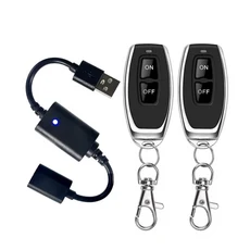 호환 2025 DC 5V USB 무선 RF 리모컨 스위치 드라이버 전원 ON/OFF LED 라이트 스트립 독서등 팬 토글 모형, 03 1Receiver 2Remote