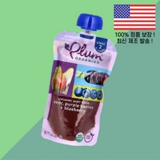 플럼 오가닉 이유식 6개월 이상 배 자색 당근 블루베리 4온스 113g Plum Organics Organic Baby Food 6 Months Pear Purple Carro, 1