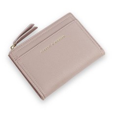 Andiker 여성용 지갑 컴팩트 PU 가죽 반지갑 외부 카드 슬롯 지퍼 동전 지갑 신분증 창 퍼플. 모던.