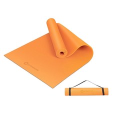 Primasole 요가 필라테스 피트니스 및 바닥 운동을 위한 휴대용 스트랩이 있는 요가 매트 가정 및 체육관에서 0.6cm(1/4인치) 두께(장고 그린 색상) PSS91NH, 코랄 레드 오렌지, 1개