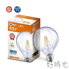 舞光 LED 6.5W 小珍珠G95 燈絲燈 黃光 E27 全電壓 工業風 燈泡 6.5瓦 鎢絲燈泡, 1個
