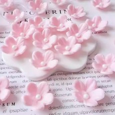 연핑크 벚꽃 플라워 퐁당 초콜릿 디저트 케이크 데코 장식 108개입, 옵션 17