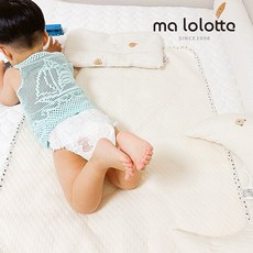 마롤로뜨 아기 방수패드 건조기가능 양면 방수요 신생아 유아용, 아이보리 플라워, 1개