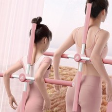 스트레칭 요가봉 밸랜스바 십자 필라테스 기구 스틱 막대 홈트레이닝, 1개, 멜란지그레이