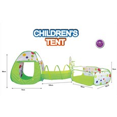 조이풀 귀여운 인디언텐트 유아텐트 볼텐트 아기텐트, 1개, 그린 도트