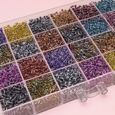 비즈정원 시드비즈 라인글라스비즈 약80개, 1세트, 체리로즈