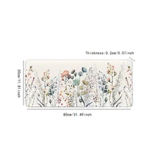 세련된 꽃무늬 마우스패드 확장형 데스크 매트 35.4x15.7 미끄럼 방지 고무 바닥이 있는 긴 게이머에게 이, 03 300x600x2mm, 01 2