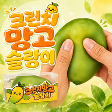 크런치 망고 슬랑이 슬라임 말랑이 스퀴시 스트레스 해소 손장난감 피젯토이 리얼 촉감, 초록, 1개