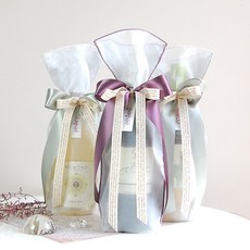 와인포장 보자기 추석 선물보자기 와인리본보자기, 2.브라운퍼플, 1개