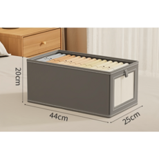 옥스포드 옷 정리함 방진 창문형 - 미색 그레이 중형 대형 휴드 커버 수납함, 회색, 1개