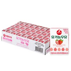 서울우유 유기농우유 딸기, 120ml, 32개