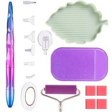 페인팅 펜 도구 도금 포인트 드릴 왁스 키트 자수 크로스 롤러, Purple 3