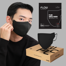 플로우 쉴드 KF94 새부리형 마스크 L 대형, 5개입, 10개, 블랙