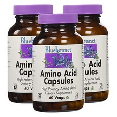 Bluebonnet 胺基酸植物膠囊 無麩質, 60顆, 3罐