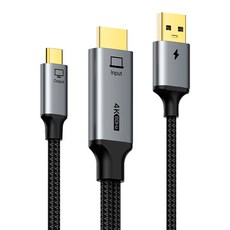 케이블타임 4K 60Hz HDMI to C타입 미러링 케이블, 1개, 1m 1개, 1m