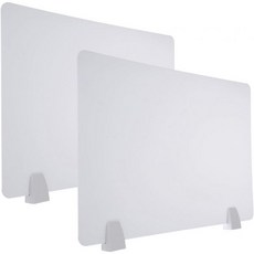 파티킬 40x60cm 책상 칸막이 2세트 책상 프라이버시 패널 아크릴 사무실 칸막이 보드 테이블 테스트 칸막이 패널 사무실 주방 싱크대용 재채기 가드 보호 실드 프로스팅 투명, White