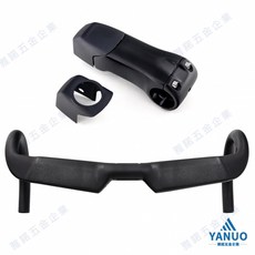 高強度碳纖維氣動自行車彎把 破風設計 內走線 防滑顆粒, 把立90mm,均碼, 1個