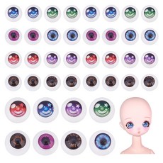 아크릴 인형 눈 속눈썹 포함 글리터 DIY 공예 눈알 인형 눈 부자재 세트, 1개, 믹스드 컬러 523