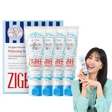 지그비 누렁니 화이트닝 치아 미백 케어 치약 레몬민트향, 4개, 107g