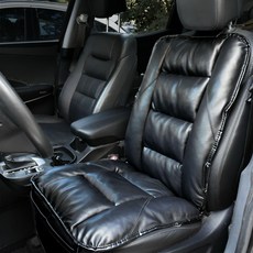 운전석용 차량 방석 사계절 소프트 쿠션형 시트패드 자동차 좌석 폭신한, 1개, 블랙 좌석+등받이
