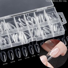말캉팁 밀착 폴리 젤네일 120pcs 연장 네일팁 젤네일스티커 네일아트 인조 손톱, 2-말캉팁-스틸레토