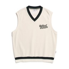 [내셔널지오그래픽] N233UVT901 컨셉 원포인트 루즈핏 V넥 베스트 CRYSTAL BEIGE