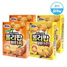 알프스스트롱 롤리팝 비타민씨 구디백 막대사탕 오렌지 레몬맛, 50g, 4박스