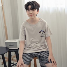 코코드림 주니어용 학생 럭키 고글퍼피 반팔 반바지 홈웨어 잠옷 세트