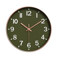 3S리빙 무소음 벽시계 30cm, 퀴에트 로쏘30 올리브로즈