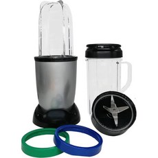 개인용 소형 블렌더 250와트 전기 주서기 식품 가공기 쉐이크 스무디 양념 소스용 3개 머그 포함 (12oz/16oz/22oz) - 실버 (9), 9