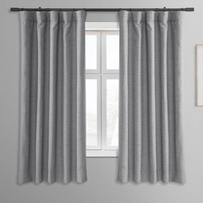 HPD Half Price Drapes BELL 벨ino 텍스처 인조 리넨 암막 커튼 길이 160cm(63인치) (패널 1개) 침실 및 거실용 커튼 너비 127cm(50인치, 50"W x 63"L (Pack of 1), 비스타 그레이