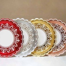 단디 18cm 클래식접시 6개 디저트그릇, 레드