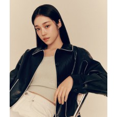 LEE PICK 우먼 신세틱 레더 크롭 자켓 블랙 LE2401JK71BK 100606