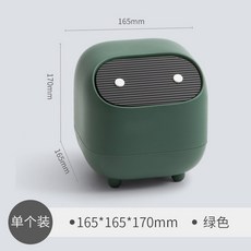 미니휴지통 원터치 휴지통 화장대 쓰레기통 탁상용 템바보드 데스크탑 뚜껑있는 책상휴지통, 그린