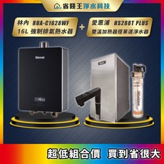 Rinnai 林內 RUA-C1628WF 16L 強制排氣熱水器 + 愛惠浦 HS288T PLUS 雙溫加熱器 淨水器組合