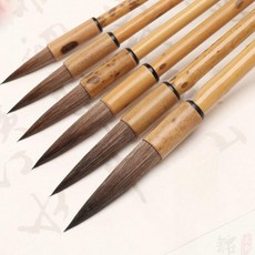 붓 서예용 고급 필방 서예 수채화 글씨 세트 수염 브러쉬 겸호필 고급서예붓 쥐수염붓 세필, 쥐털, 1개, 쥐털 세트 6개입