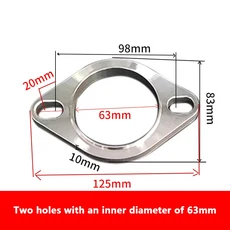 액세서리 범용 스테인레스 스틸 배기 머플러 플랜지 파이프 연결 51mm 조인트, 63mm, 1개