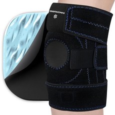 KingPavonini 3-in-1 Knee Ice Pack Wrap After Replacement Surgery Reusable Gel Ice Packs for Injur, 블랙
