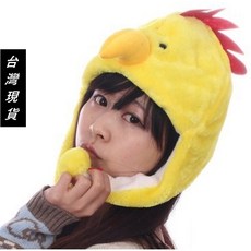 公雞絨毛頭套 派對動物造型帽 舞會尾牙趣味裝扮道具, 詳見包裝, 1個