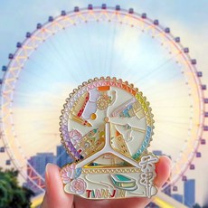 天津之眼 摩天輪 可旋轉 金屬冰箱貼, 如圖所示
