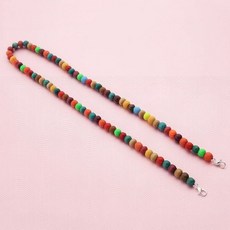 컬러풀 우드비즈 목걸이 천연나무 구슬 액세서리 핸드메이드 데일리