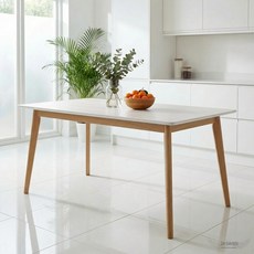 자시민 네츄럴 원목 4인 6인 식탁, 4인용, 샤인화이트