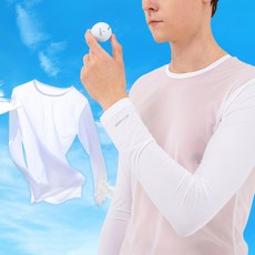 쿨 통기성 몸판전체 매쉬 기능성 냉감 긴팔 이너웨어 내의 티셔츠