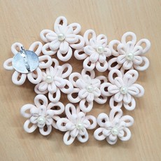 리빙데코 진주장식핀 코사지 10개세트, 아이보리, 10개