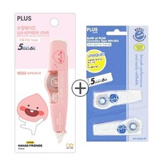 플러스 PLUS 카카오 수정 테이프 본품 1개+ 605 리필 2개, 1세트, 어피치+리필2개