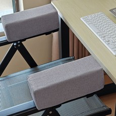 코튼 린넨 폼 베개 의자 패드 사무실 팔꿈치 팔걸이, 라이트그레이 팔걸이 높이 10cm